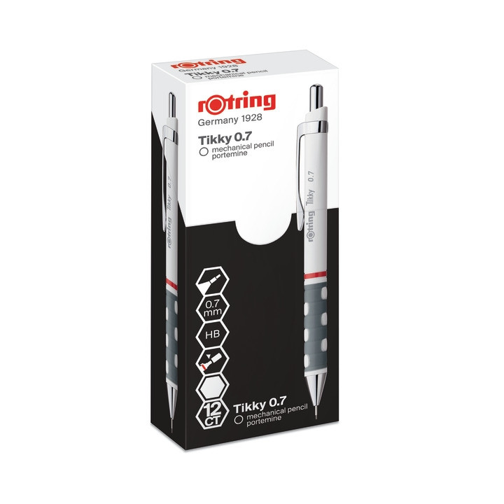 Ołówek automatyczny 0.7mm Tikky Rotring biały
